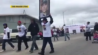 Family and friends march in Browning for Matthew Grant
