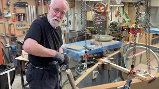 15 Dec 2022  Making two holes for the bollards with a homemade 54 mm diameter 500 mm long hole saw.