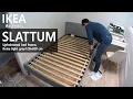 How to Assemble IKEA - SLATTUM Upholstered bed frame Knisa light grey 120x200 cm