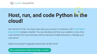 Getting Started Pythonanywhere