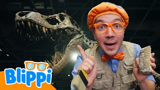 Fossil Dig & Dinosaur Walk! | Blippi | Science and Nature Cartoons For Kids