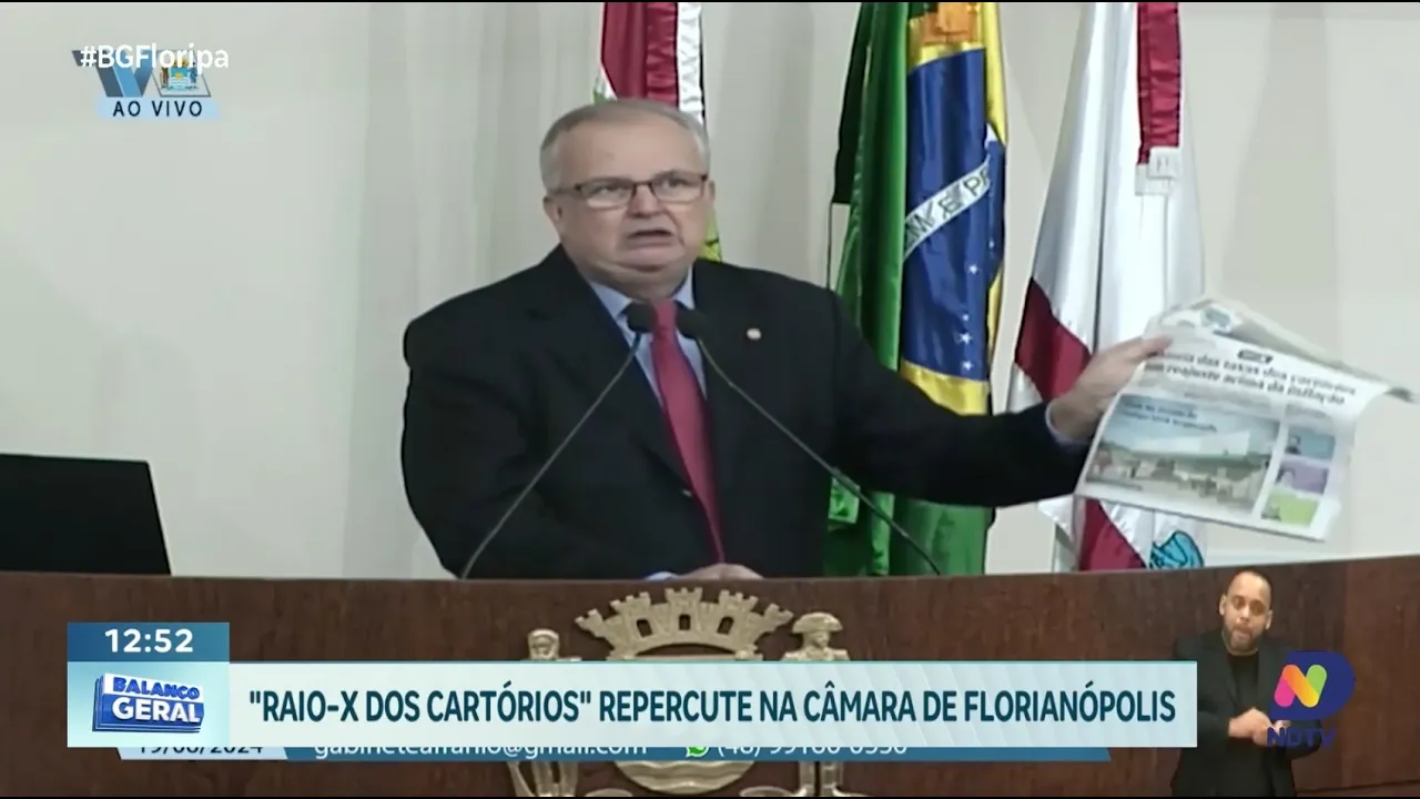 Série 'Raio-X dos Cartórios' agita Câmara de Florianópolis