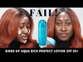 Biore UV Aqua Rich Aqua Protect Lotion SPF 50+ Review on Dark Skin | @TamunoAbbey