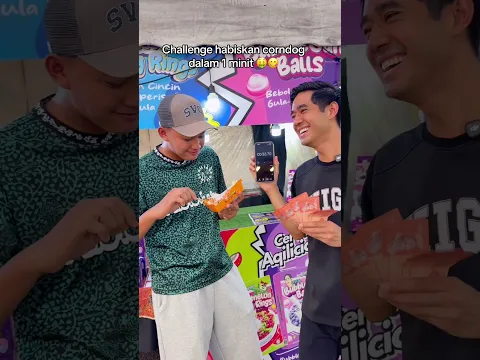 Challenge habiskan corndog dalam 1 minit