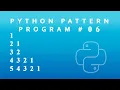Python Pattern Programs Printing Reverse Numbers in Pyramid Shape