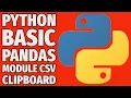 Python Pandas BASIC Tutorial for Beginners CSV Clipboard Data Handling 2024