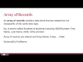 Data Structures - Arrays and Arrays of Records