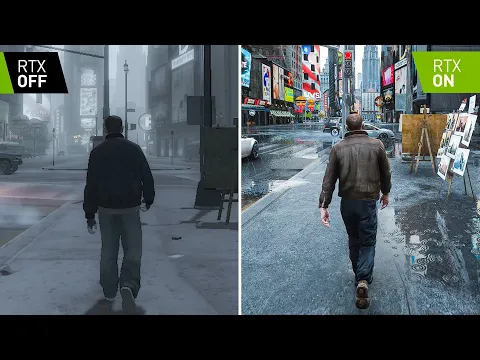GTA IV: 2008 vs 2022 Definitive Edition Graphics Concept Comparison - RTX OFF vs ON / GTA 5 PC Mod