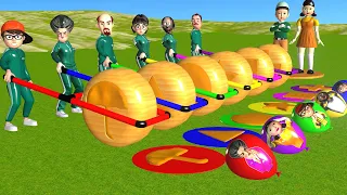 Squid Game vs Scary Teacher 3D Unlock Dalgona Key Shapes Rolling Challenge Miss T vs Neighbor Loser