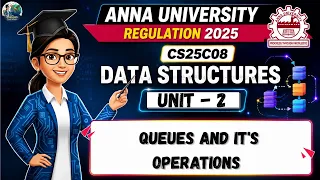Queue and its operations in Data Structures Tamil CS25C08 Anna University Regulation 2025
