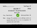 2017 Kuk BCA 6th Sem Internet Technologies Question Paper
