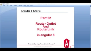 Part - 22 Router Outlet and router link in angular 8 Angular Tutorial