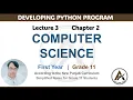 Lecture 3 Chapter 2 Python Programming Development of Python Programs in IDLE ICS Part 1