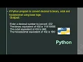 Python program to convert decimal to binary octal and hexadecimal using base logic