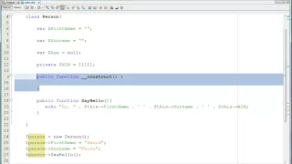 PHP - Classes and Object Instantiation