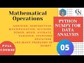 Mathematical operations in NumPy power trigonometry mean variance standard deviation
