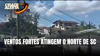 Ventos intensos atingem o Norte de SC e provocam transtornos na região