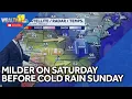 Milder on Saturday ahead of cold rain on Sunday