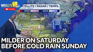 Milder on Saturday ahead of cold rain on Sunday