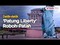 Lagu Diterjang Angin Kencang, Replika Patung Liberty Roboh