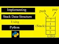Implementing Stack Data Structure using Python Programming Python Data Structure tutorial