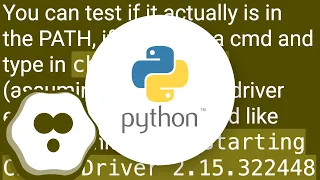 Error message chromedriver executable needs to be available in the path