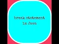 using break statement in Java