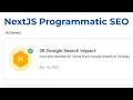 How I indexed 51 107 pages on Google using Programmatic SEO NextJS Programmatic SEO