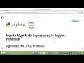 How to Align Math Expressions in Jupyter Notebook