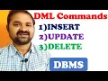 SQL DML Commands insert update delete DBMS MySQL implementation Data Manipulation