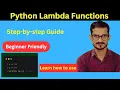 Python Lambda Functions Learn how to use Lambda functions in Python Python Tutorial 2025