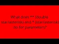 What does double and do for parameters