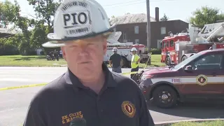 raw interview 4 injured after dump truck crashes into building