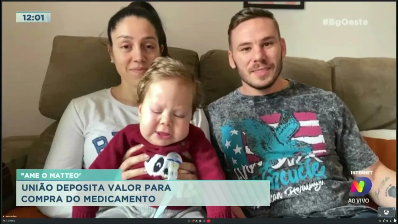 Ame o Matteo: União deposita valor para compra do medicamento