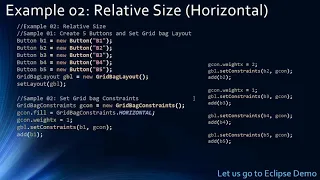 12 Java AWT GridBagLayout GrigBagConstraints - Fill WeightX WeightY