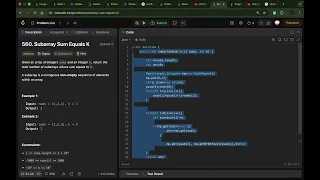 subarray sum equals k Leetcode 560 Amazon SDE coding round Interview question
