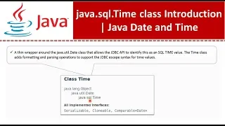 java sql Time class Introduction Java Date and Time Date and Time in java