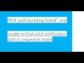 PKIX Exception Certification issues