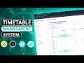 Timetable Management System using Next js Next js Project class schedule generator