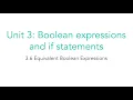 AP CSA 3 6 Equivalent Boolean Expressions