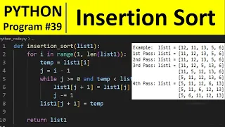 Python Program - Insertion Sort Algorithm in Python