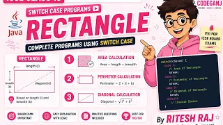 Switch Case rectangle program ICSE board Java