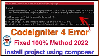 How to install Codeigniter 4 with composer 100 All Error Fixed 2022