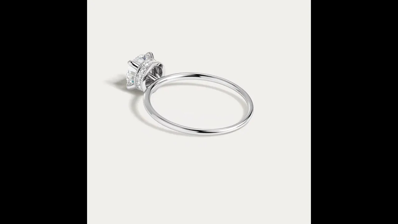 Liana丨Hidden Halo 1CT Round Lab Diamond Ring With Basket Setting