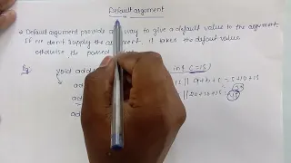 Default argument in c definition example program