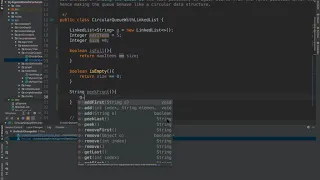 circular queue implementation using linked list in java