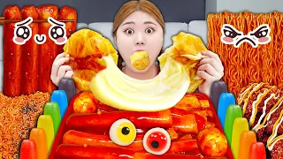GIANT CHEESY TTEOKBOKKI MUKBANG 🧀🔥 Spicy Korean Food ASMR by HIU 하이유