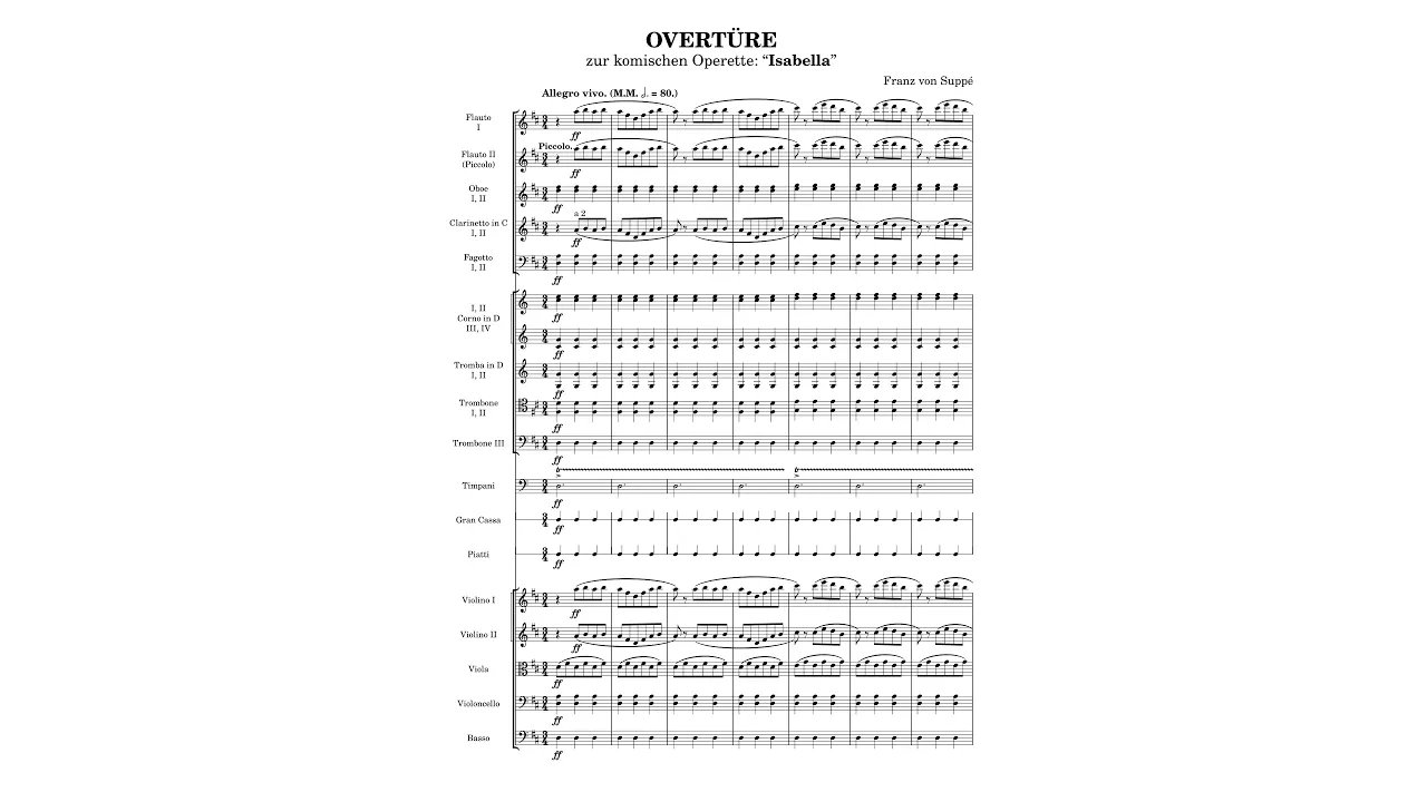 Suppé: Isabella Overture (with Score)