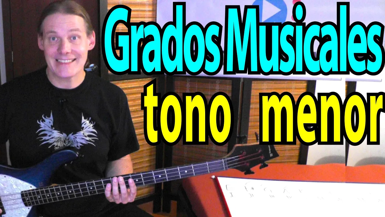 Grados Musicales en Tonalidad Menor, explicado en el Bajo (bases de armonía/teoría musical)
