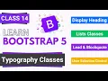 Bootstrap Tutorial Bootstrap Typography Classes Bootstrap full course in Class 14